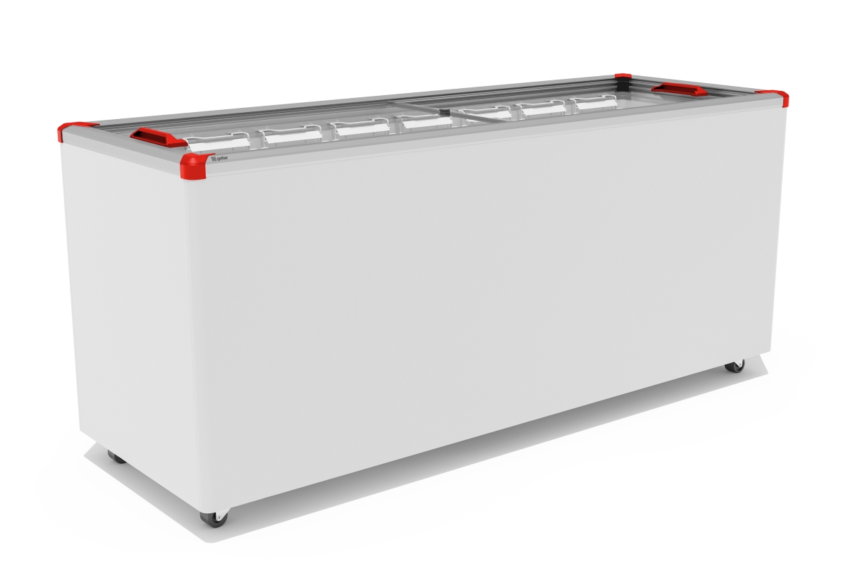 ЛАРЬ МОРОЗИЛЬНЫЙ GELLAR FG 700 C v25 ПРЯМОЕ СТЕКЛО, КРАСНЫЙ (ПРОПАН)